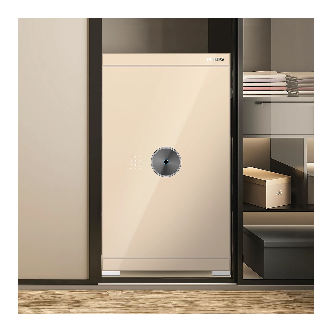 Philips SBX602-8CU Series Smart Safe Box (Grey,Gold)