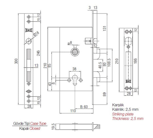 Kale Kilit 262R Claw Sash Lock