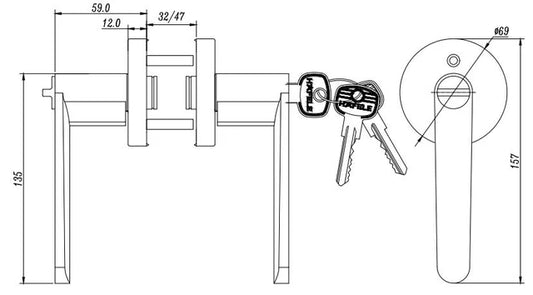 Häfele Tubular Lock MTL 8220
