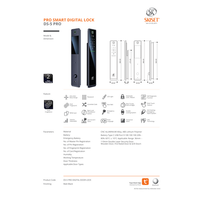 SKISET DS-5 PRO Ultra-Slim Smart Lock