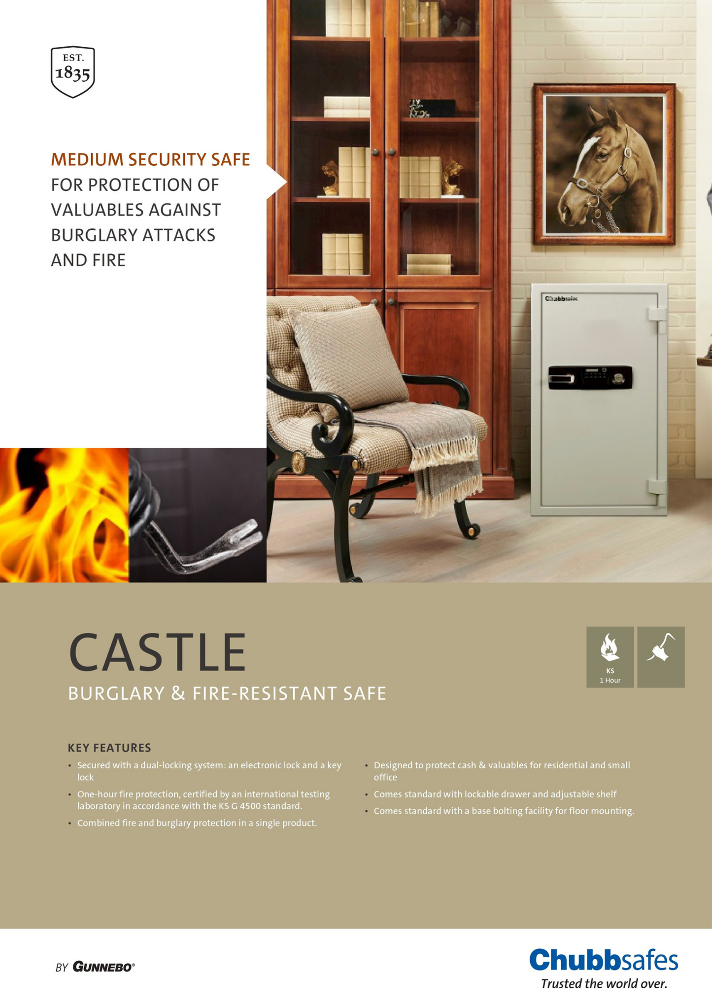 Chubbsafes Castle 80 – Large-Sized Fire & Theft Safe
