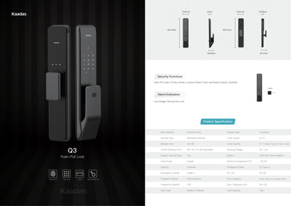 Kaadas Q3 Smart Push Pull Lock