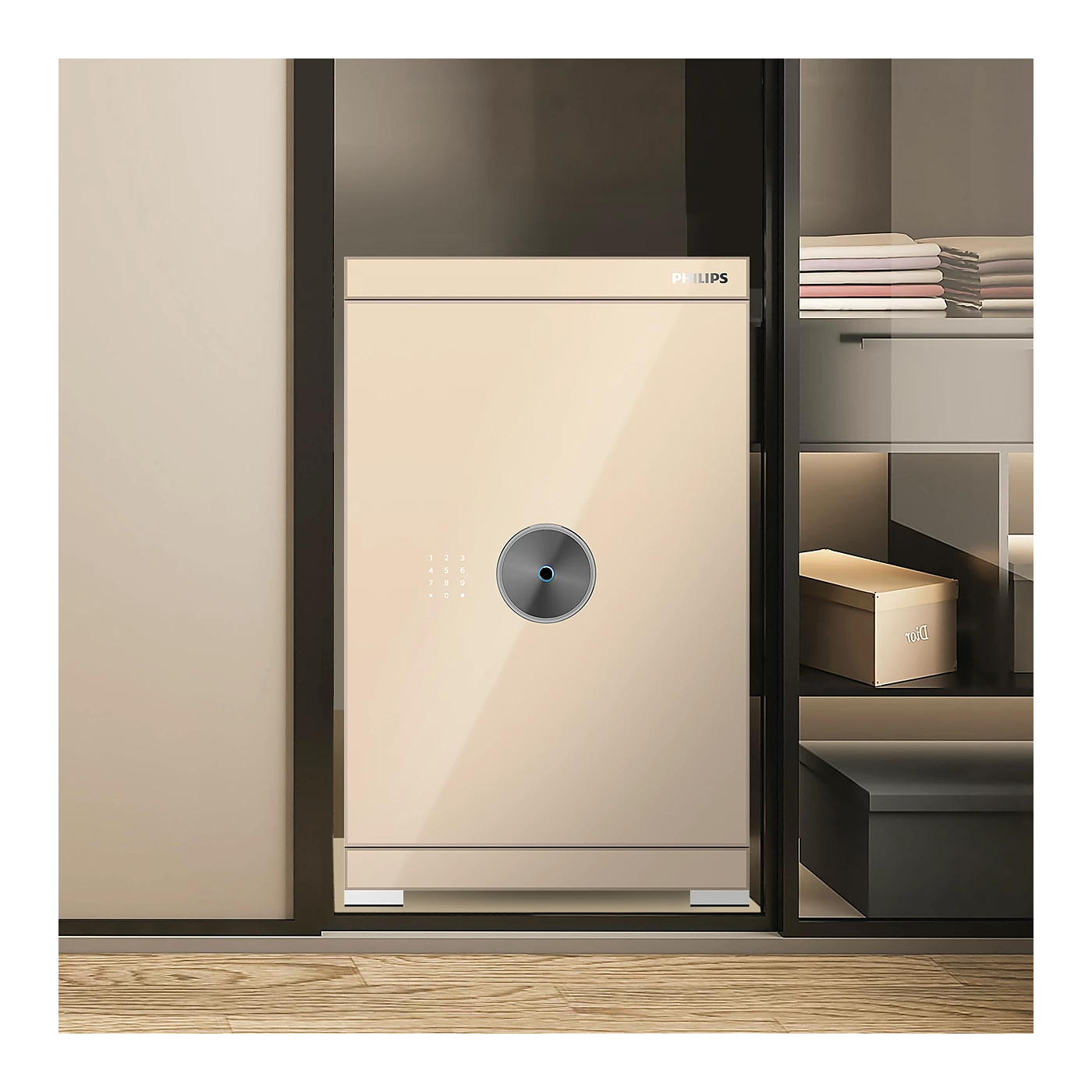 Philips SBX602-7CU Series Smart Safe Box (Grey, Gold)