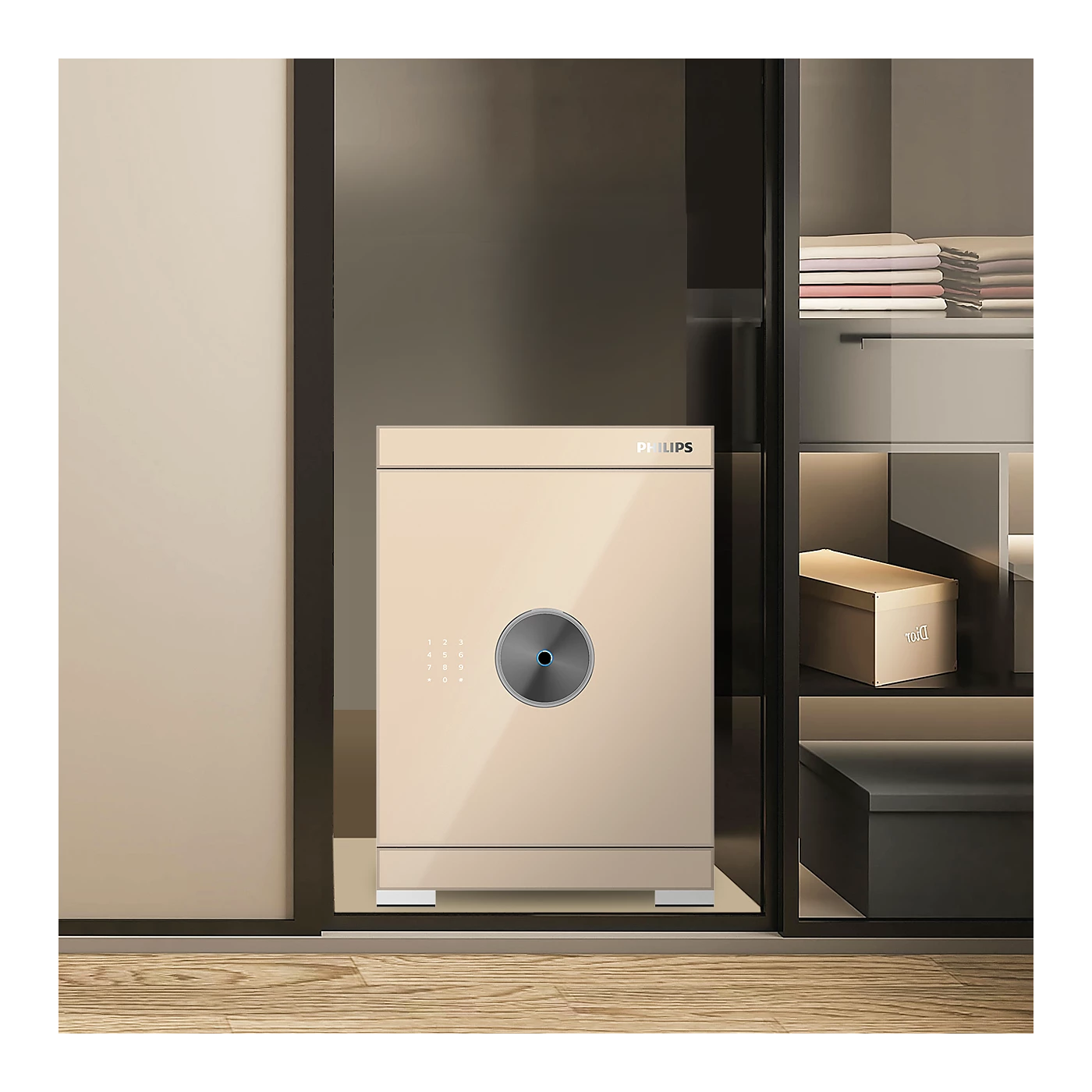 Philips SBX602-5CU Series Smart Safe Box (Grey, Gold)