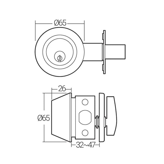 Häfele Deadbolt Lock (Thumb Turn & Key)