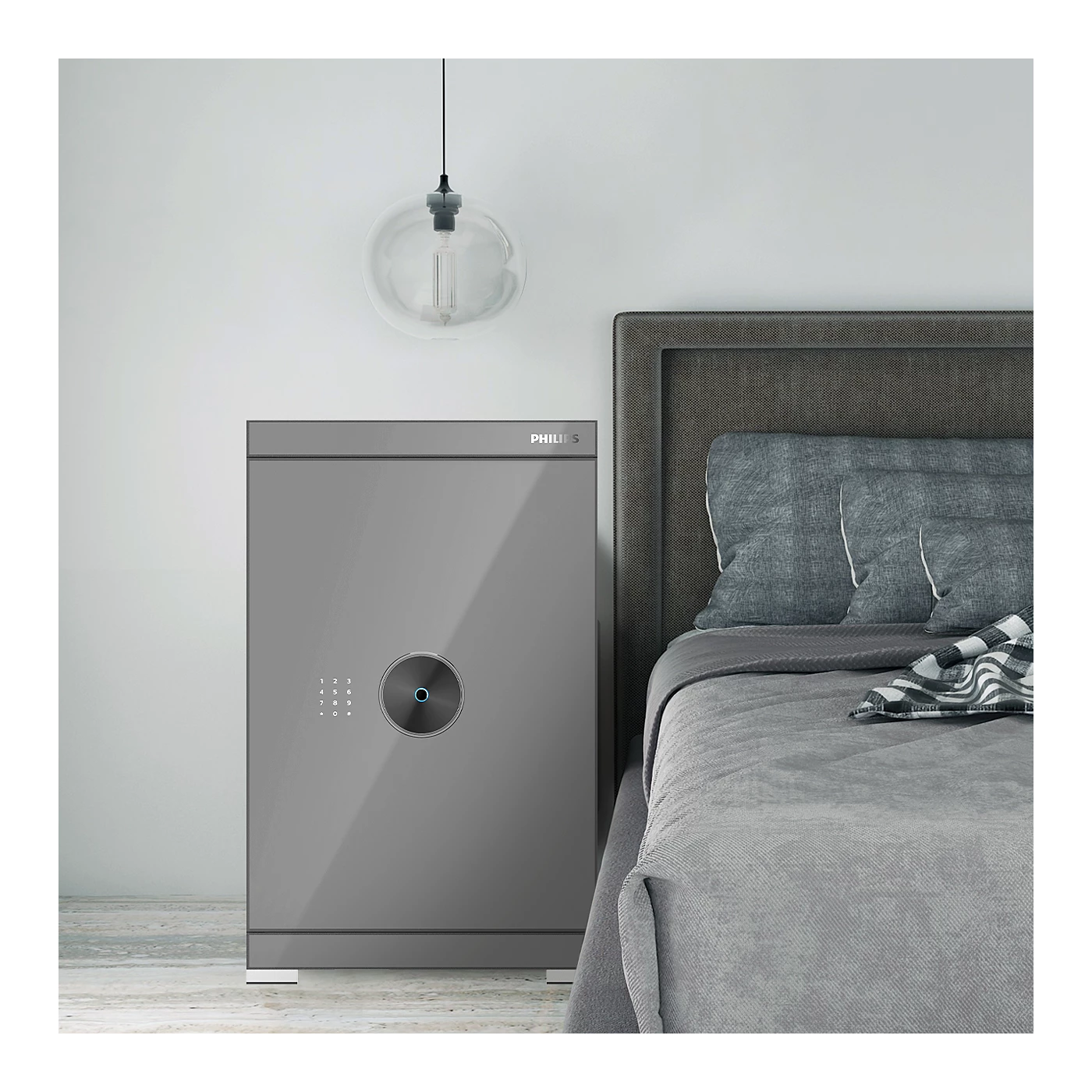 Philips SBX602-7CU Series Smart Safe Box (Grey, Gold)