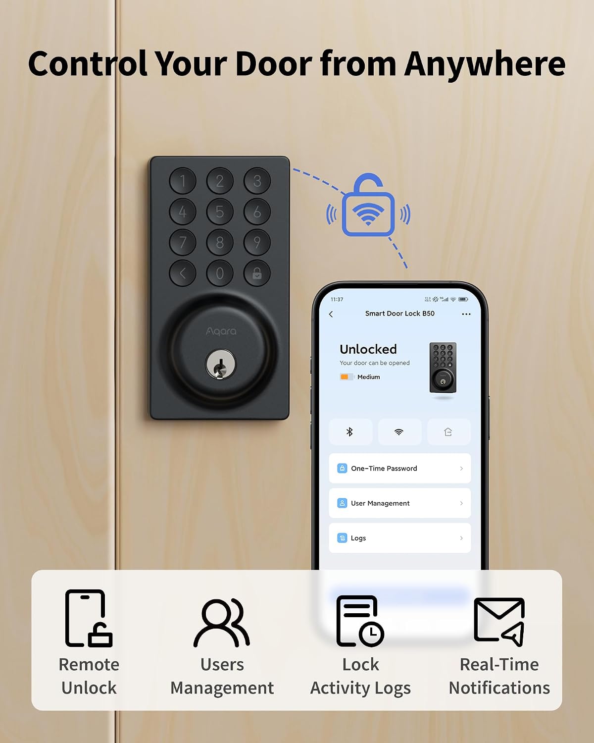 Aqara B50 Wi-Fi Deadbolt Lock