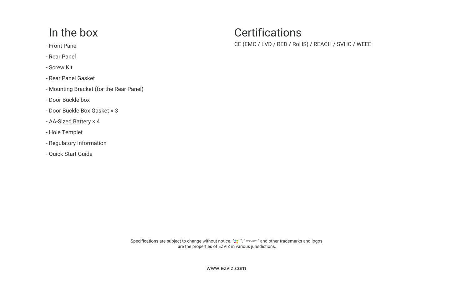 Ezviz DL03 Smart Rim Lock