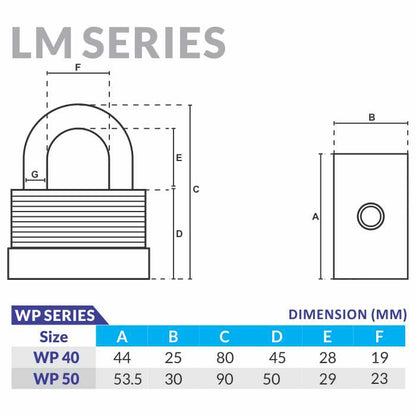Solex LM40 & LM50 Laminated Padlock