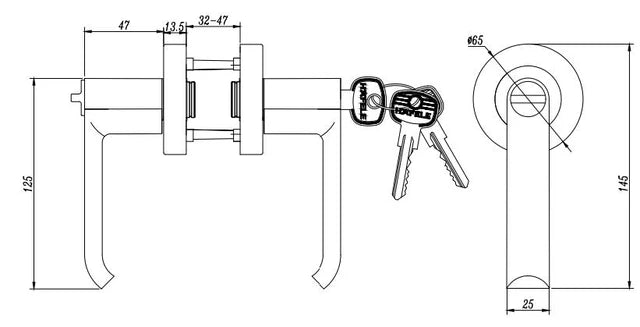HÄFELE TUBULAR LOCK MTL 8213