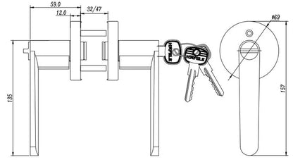 Häfele Tubular Lock MTL 8220
