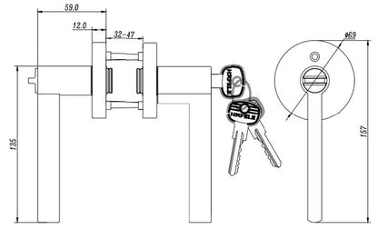 Häfele Tubular Lock MTL 8221