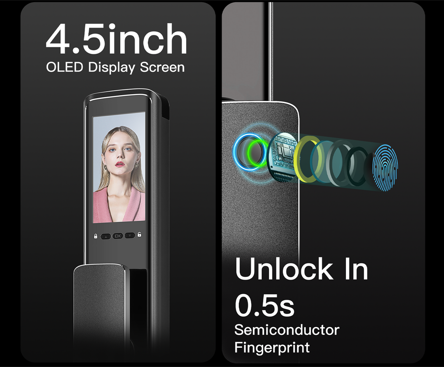 Aegloc AEG-SDL-6068/V9 PRO 3D Face Smart Push Pull Door Lock