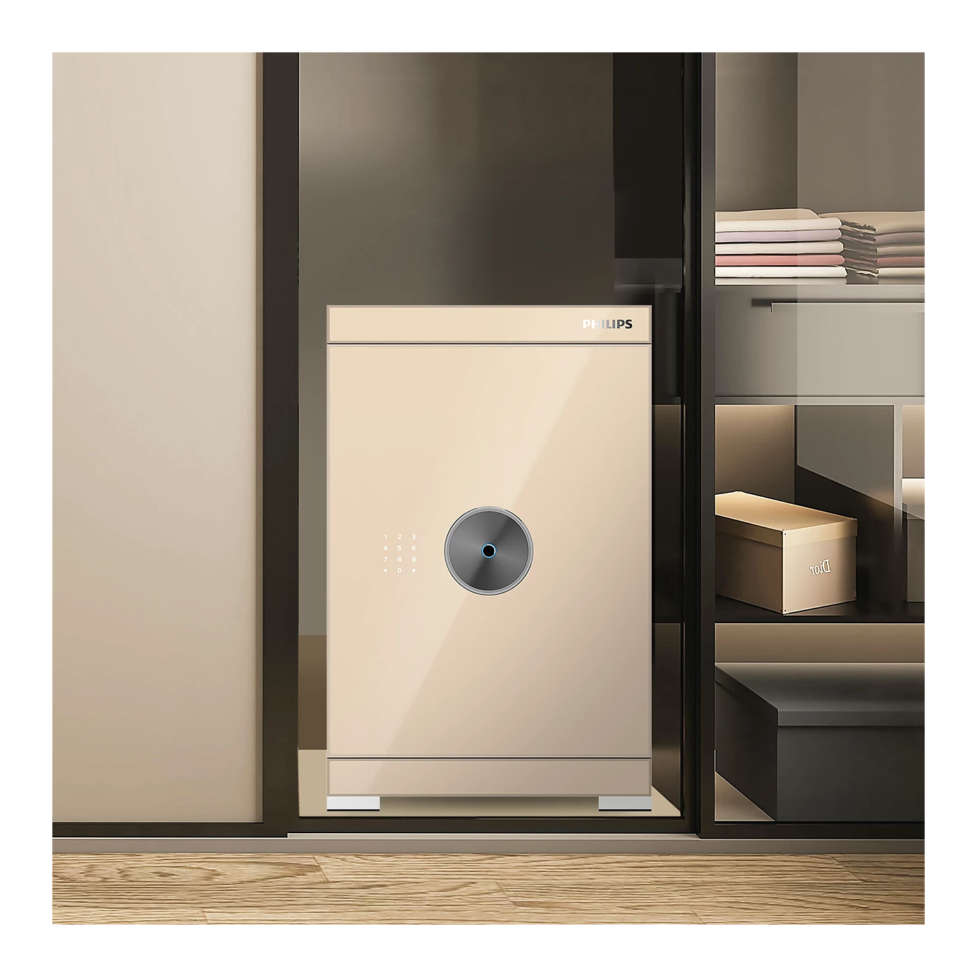 Philips SBX602C6 Series Smart Safe Box (Grey, Gold)