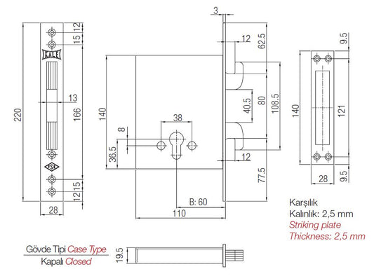 Kale Kilit 267 Claw Deadlock