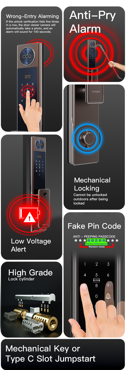 Aegloc AEG-SDL-6068/V7 3D Face Smart Push Pull Door Lock