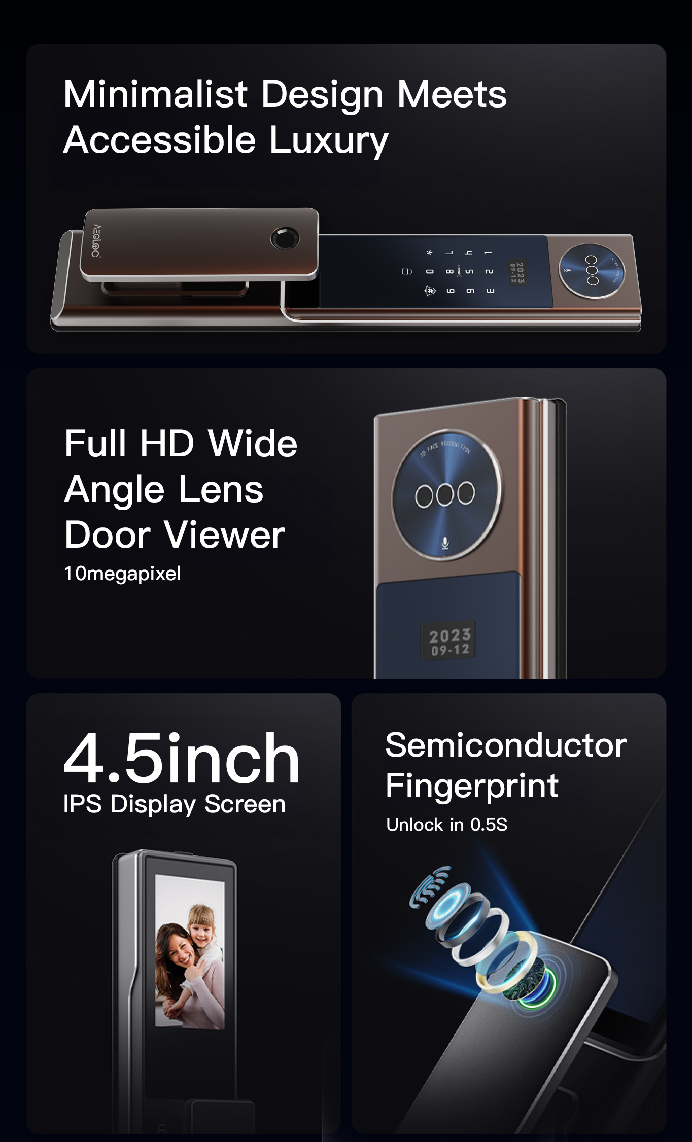 Aegloc AEG-SDL-6068/V7 3D Face Smart Push Pull Door Lock