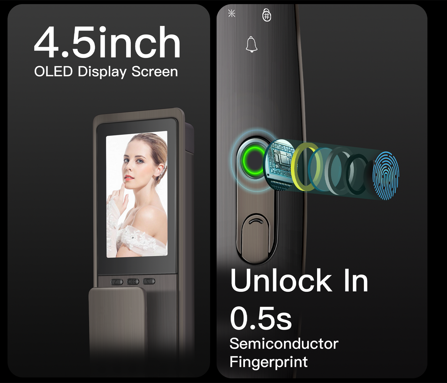 Aegloc AEG-SDL-6068/V8 3D Face Smart Push Pull Door Lock