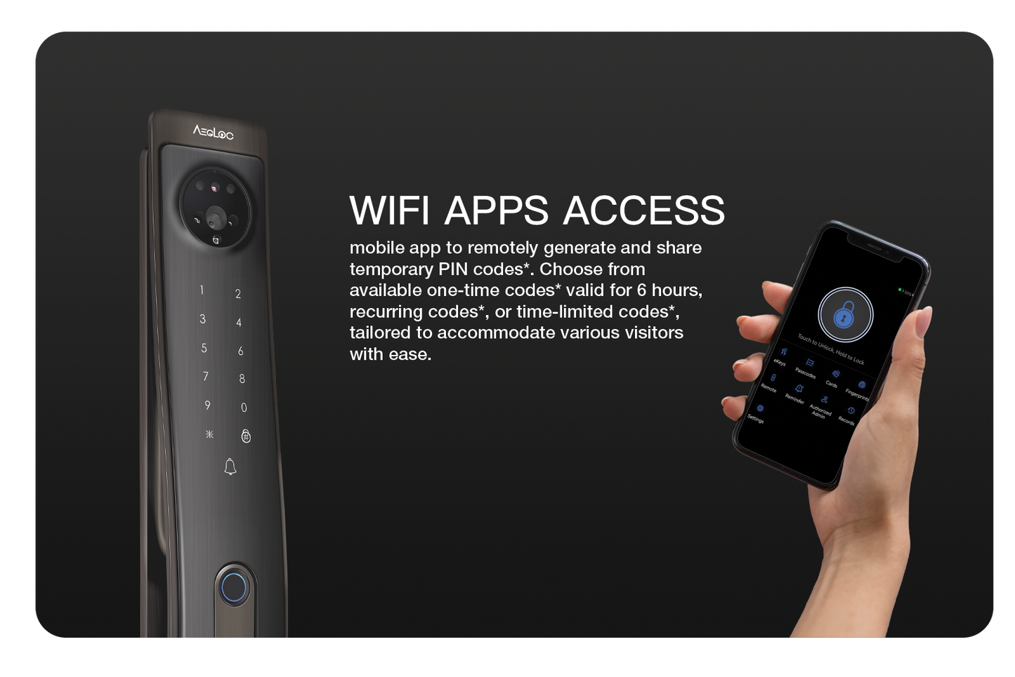 Aegloc AEG-SDL-6068/V8 3D Face Smart Push Pull Door Lock