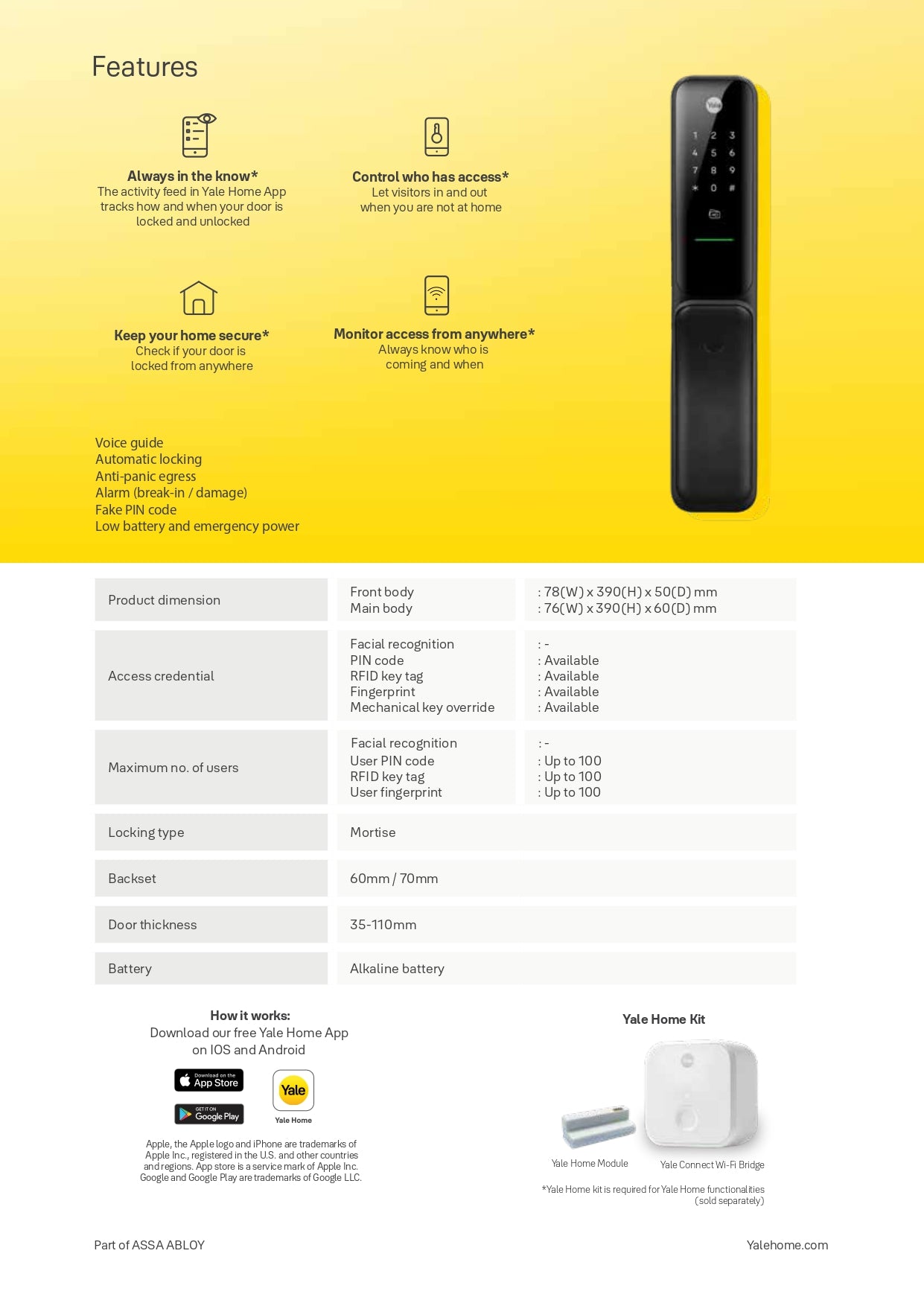 Yale Kyra Pro Fingerprint Digital Lock